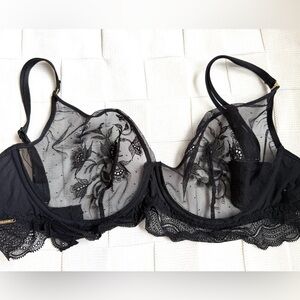 Chantelle Sheer Black Lace Bra